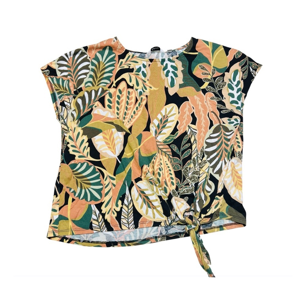 Reitmans Leaf Patterned Blouse with Tie Detail